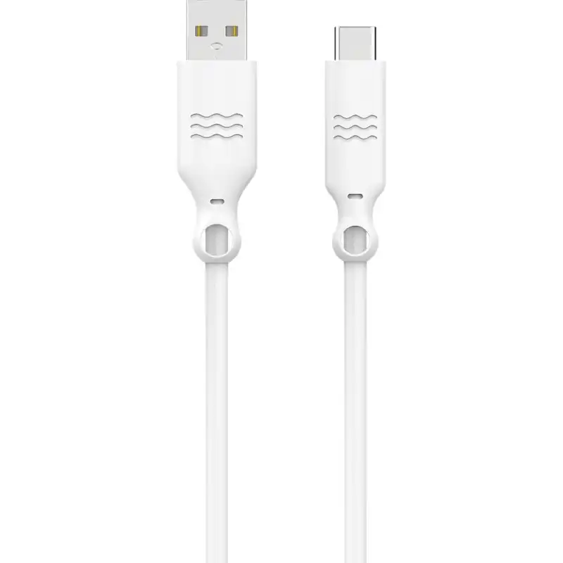 Just Green Cable Ecológico USB-C a USB-A Macho/Macho 1.2m Blanco