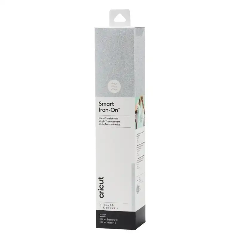 Smart Iron-on Vinilo de Transferencia Térmica 30x273cm Glitter Silver