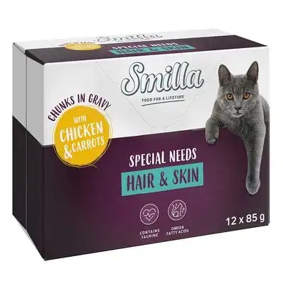 Smilla Bocaditos con verduras 48 x 85 g en oferta: 40 + 8 ¡gratis! - Hair & Skin con pollo y zanahorias - Smilla - Comparador de precios