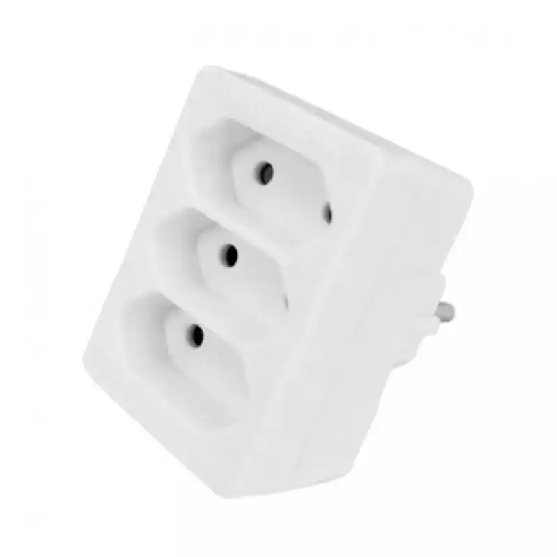 Extrastar Adaptador Tiple Enchufe 10A Blanco
