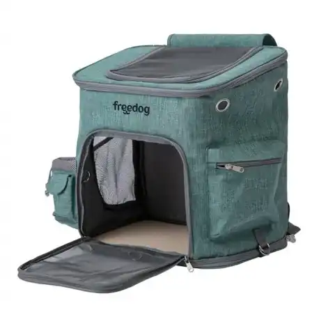 Freedog Mochila Transportín de Viaje para Perros y Gatos Color Verde, 31 x 40 x 43 cm - Freedog - Comparador de precios