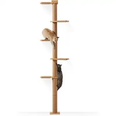 HausPets Árbol Gato Pared 205cm, Giratorio 360°, Altura Ajustable, Yute - 205cm - HausPets - Comparador de precios