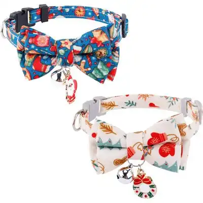 UAMLY Collares navideños para gatos, con cascabeles y pajarita - 2 piezas - Uamly - Comparador de precios