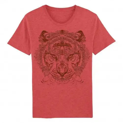 Camiseta Tigre Mandala color Rojo