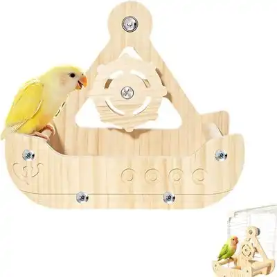HausPets Percha de madera con forma de barco pirata para pájaros pequeños - 1 artículo - HausPets - Comparador de precios