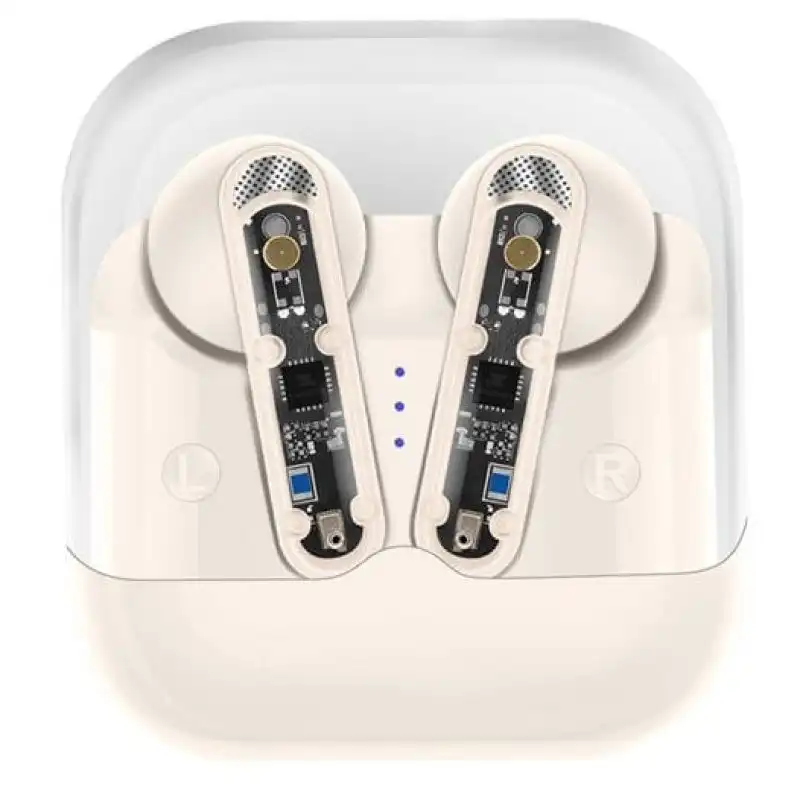 Kinsi AKZ-S26 Auriculares Inalámbricos con Funda Transparente Blanco