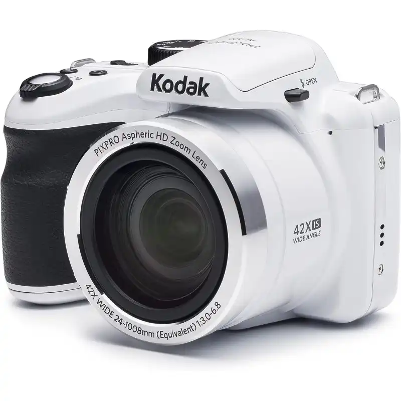 Kodak Pixpro AZ422 Cámara Digital Bridge 20MP Zoom Óptico 42x Gran Angular 24mm Vídeo HD 720p Blanca