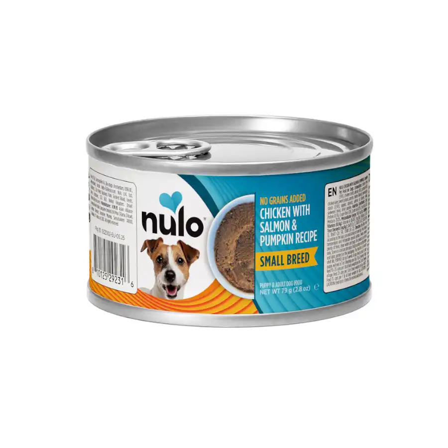 Nulo Pollo, Salmón y Calabaza Paté en Lata para perros de raza pequeña - 79 g - Nulo - Comparador de precios