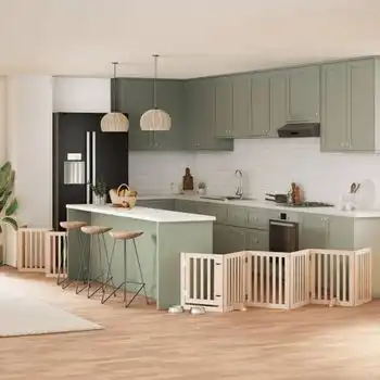 Puerta Para Perros Plegable 12 Paneles Madera De Álamo 600 Cm