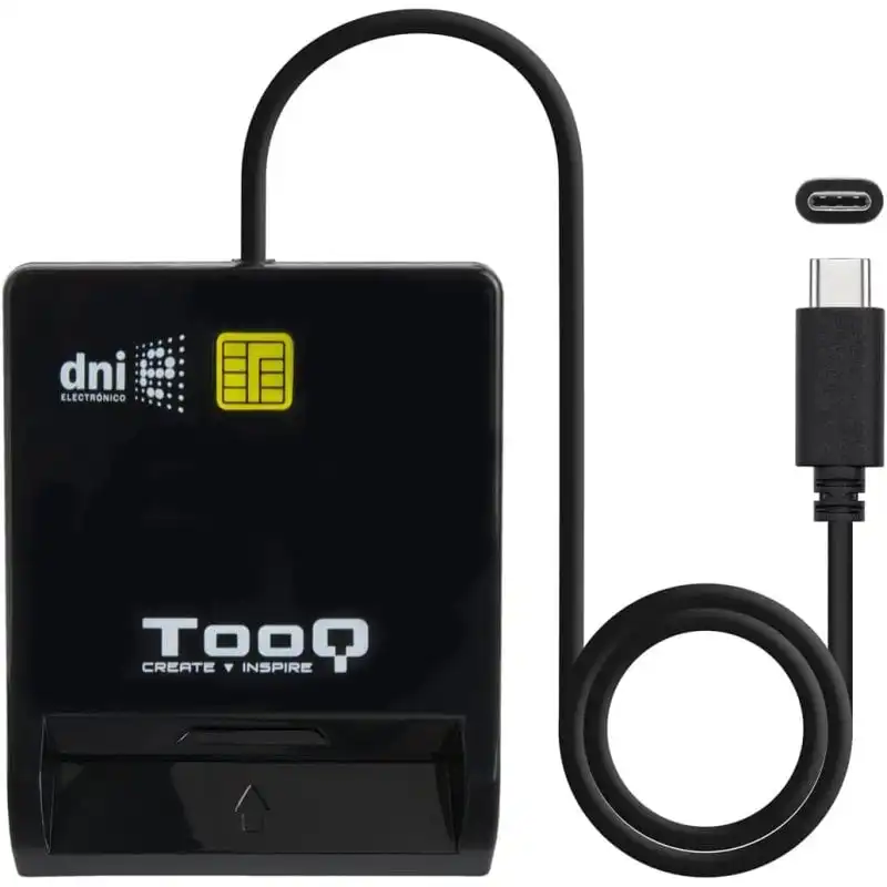 TooQ TQR-211B Lector de DNIe USB-C Negro
