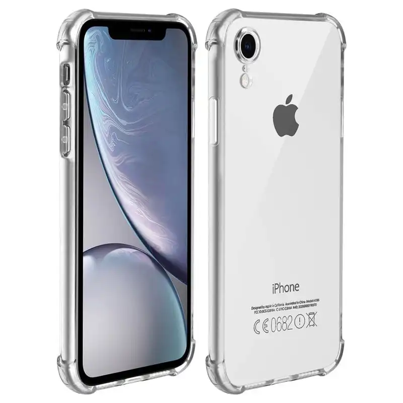 Avizar Funda de Silicona Reforzada Transparente para Apple iPhone XR