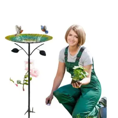 HausPets Bebedero/bañera para pájaros de exterior, de metal, verde, 83 cm - 1 artículo - HausPets - Comparador de precios