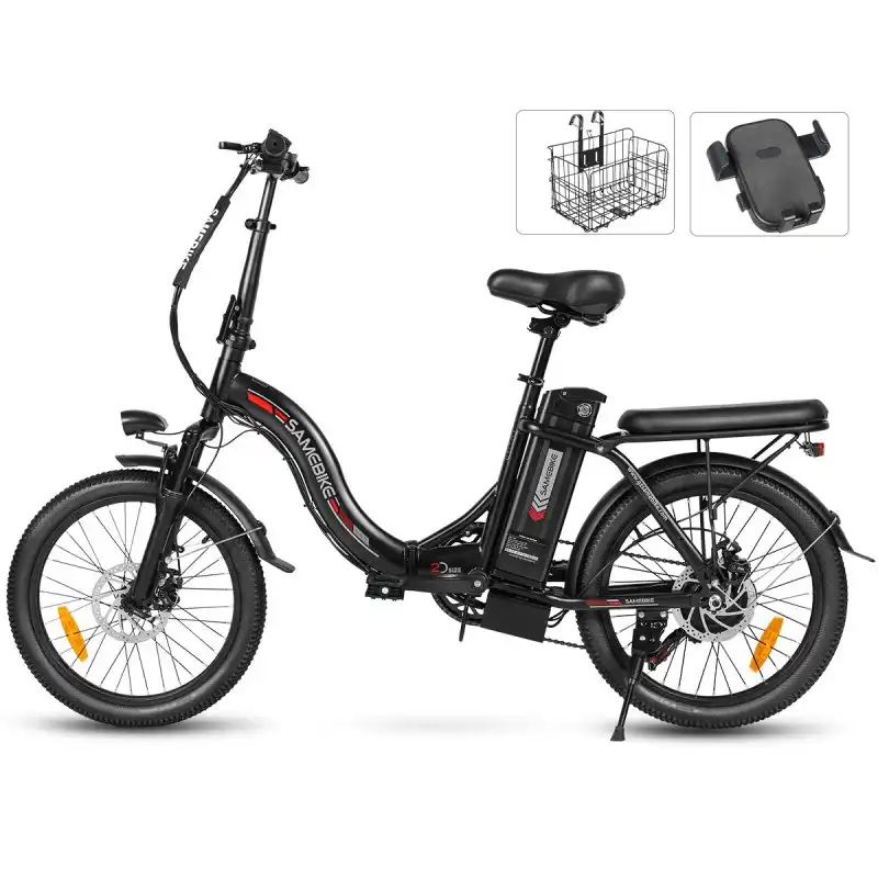 Samebike CY20 FT Bicicleta Eléctrica 350w Batería 36v13ah 20" Negra