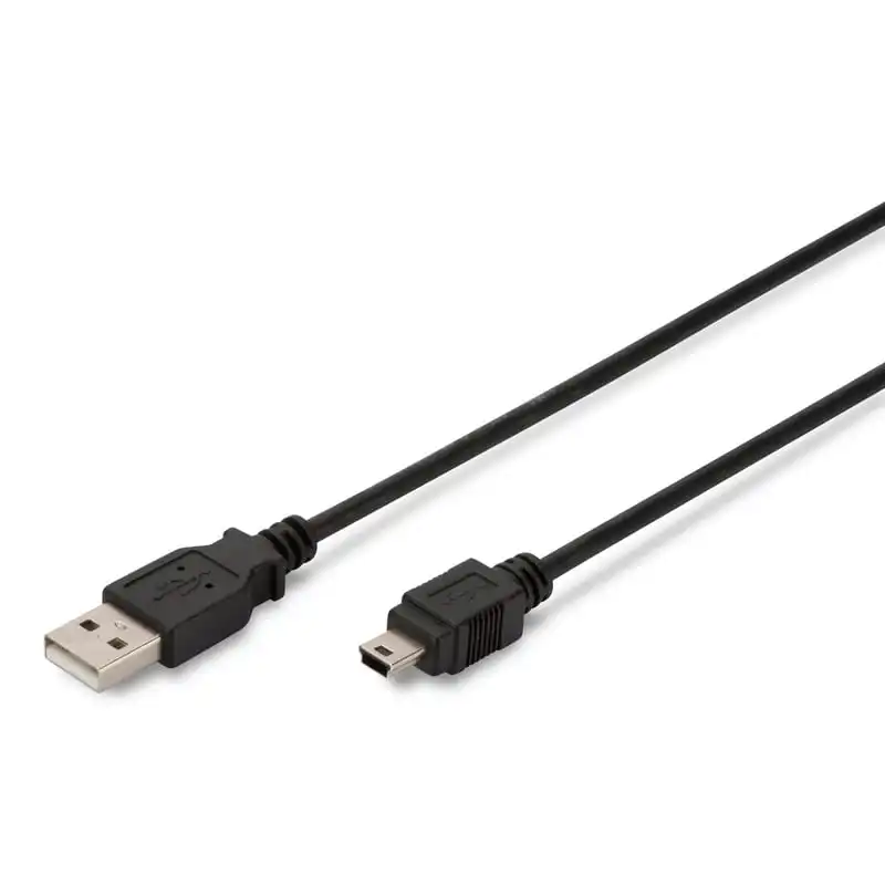 Digitus Cable de Conexión USB Tipo A-Mini USB 1.8m Conform Negro