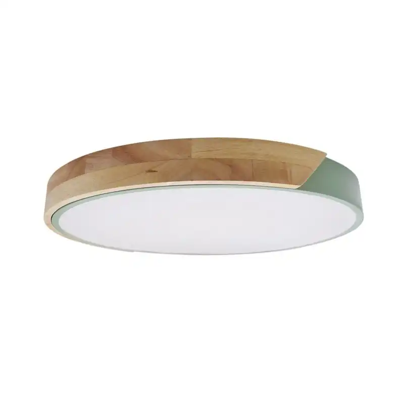 Iluzzia Plafón Led 18w Circular De Madera Cct Seleccionable Semi-dari Iluzzia Verde