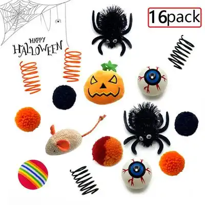 IntiMeg Juego interactivo con 16 juguetes de Halloween para gatos - 16 piezas - IntiMeg - Comparador de precios