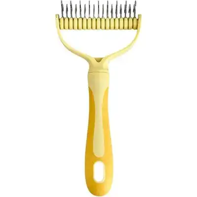 Pawffee Peine profesional doble cara para mascotas de pelo largo, amarillo - 1 pieza - Pawffee - Comparador de precios