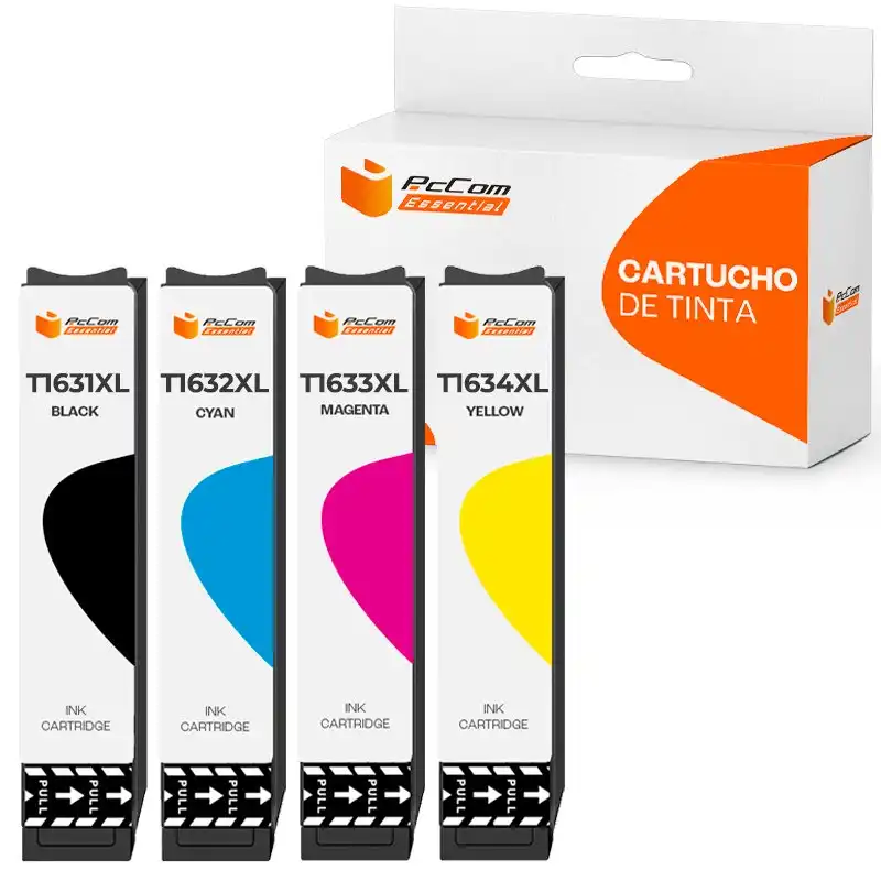 Pccom Essential Cartucho Tinta Compatible Epson T1631/T1632/T1633/T1634/16XL Negro/Cian/Magenta/Amarillo Pack 4