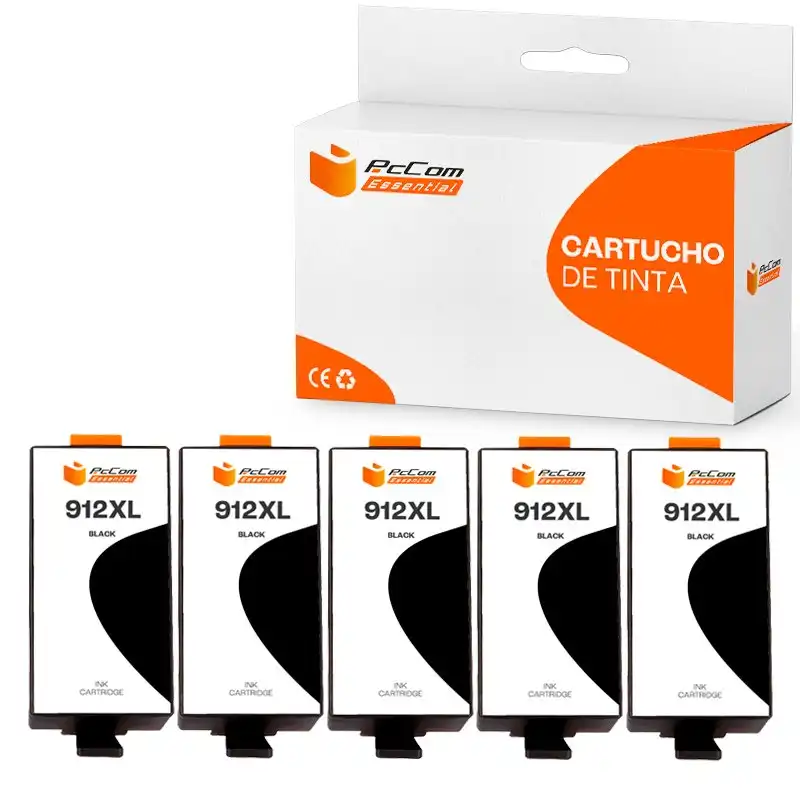 Pccom Essential HP 912XL Cartucho Tinta Compatible Negro Pack 5