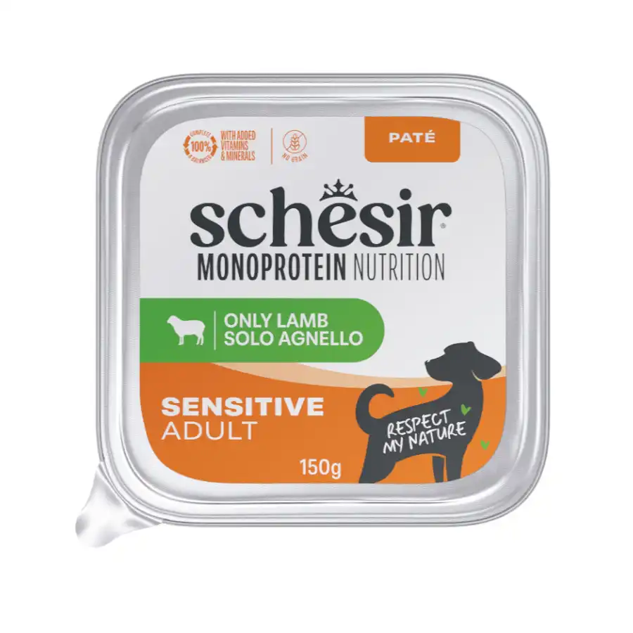 Schesir Monoprotein Tarrina Cordero paté para perros - 150 g - Schesir - Comparador de precios