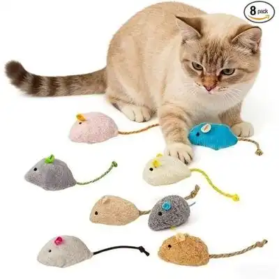 ZooVenture Juego de 8 ratones de juguete con hierba gatera - Juego de 8 piezas, multicolor - Zooventure - Comparador de precios