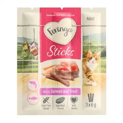 Feringa Sticks con salmón y trucha para gatos 3 x 6 g - Feringa - Comparador de precios
