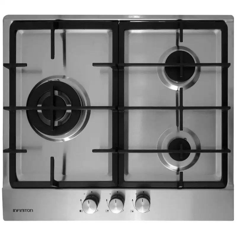 Infiniton GAS-320WB Placa de Gas 3 Zonas 60cm Negra