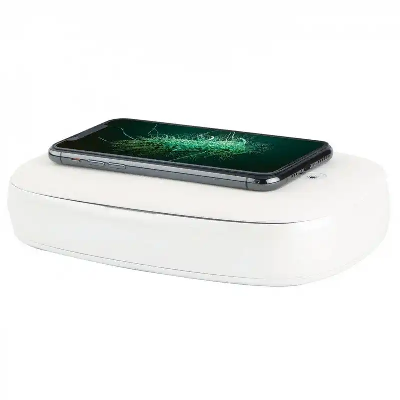 Muvit Esterilizador para Smartphones con Carga Inalámbrica Rápida Blanco