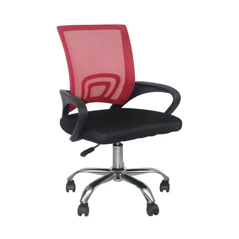 Thinia Home Classic Silla de Escritorio con Ruedas Negro/Rojo
