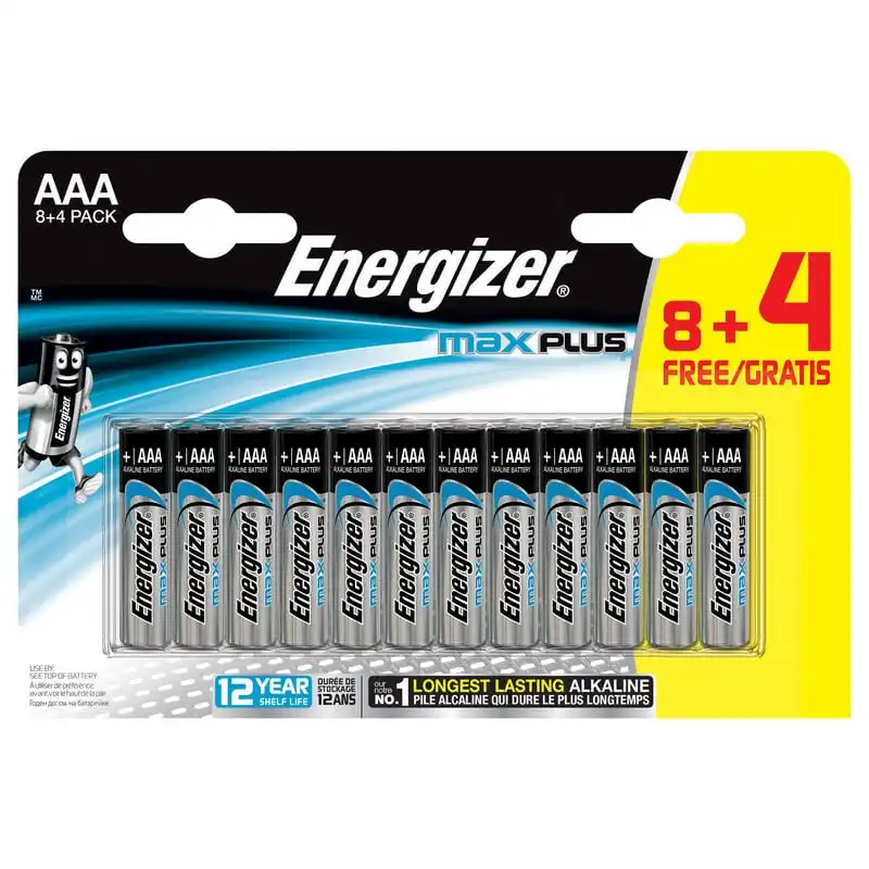 Energizer Max Plus Pilas Alcalinas AAA LR03 12 Unidades