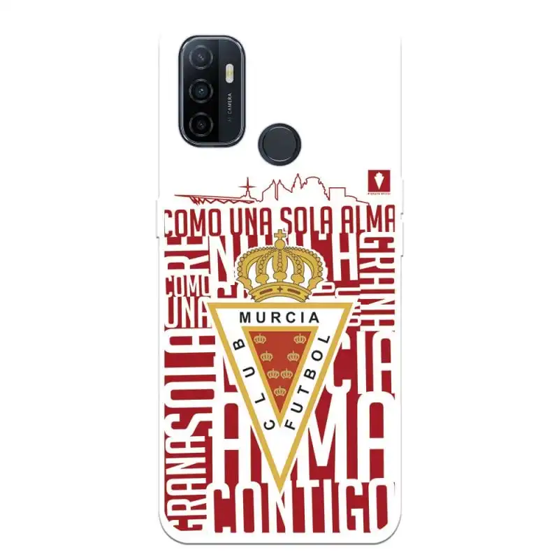 Funda Licencia Oficial Real Murcia Escudo Fondo Blanco para Oppo A53