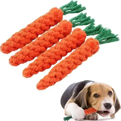 HausPets Juego de 4 juguetes perros forma zanahoria cuerda trenzada 22 cm - 1 artículo - HausPets - Comparador de precios