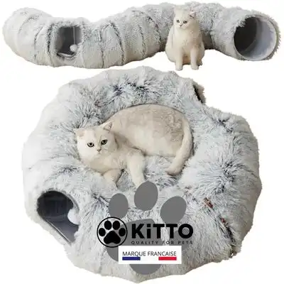 HausPets Túnel modular gatos 12 fijaciones madera + cojín redondo XXL/S - Artículo 1 - HausPets - Comparador de precios