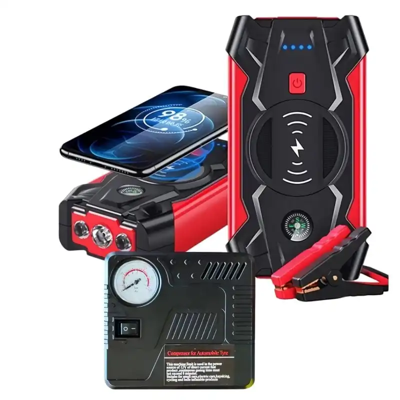 Kit De Arranque De Batería De Coche Con Bomba De Aire De 26000 Mah Klack Q-x7
