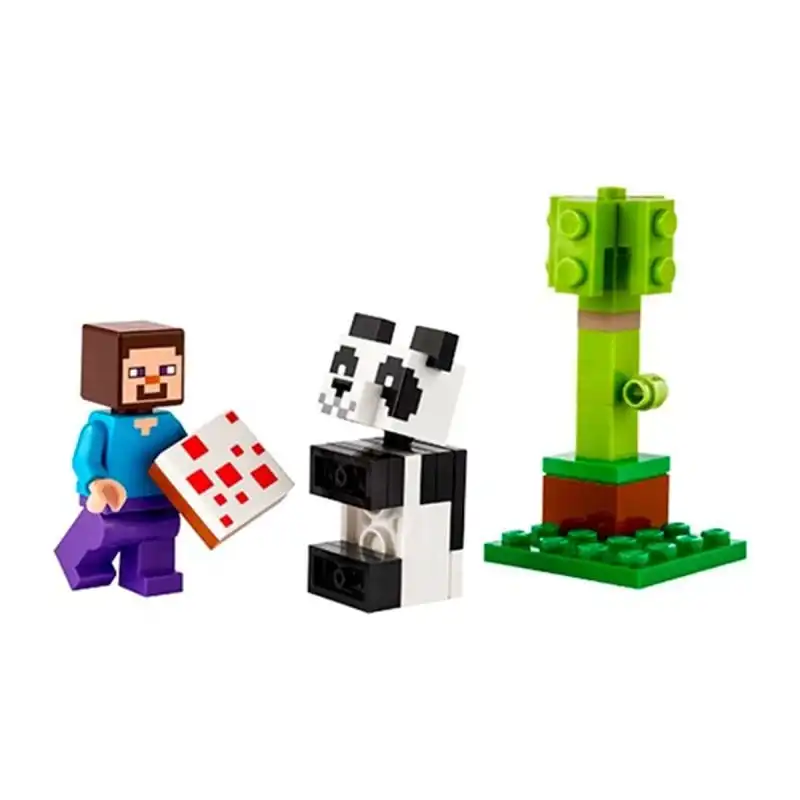 Lego Minecraft Steve And Baby Panda
