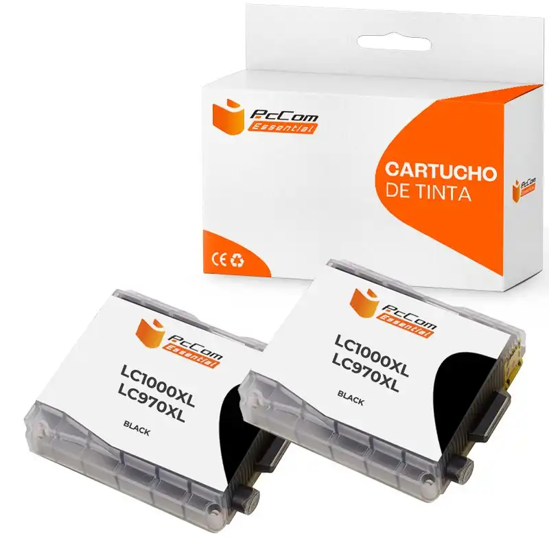 Pccom Essential Brother Lc1000xl/lc970xl Cartucho Tinta Compatible Negro Pack 2