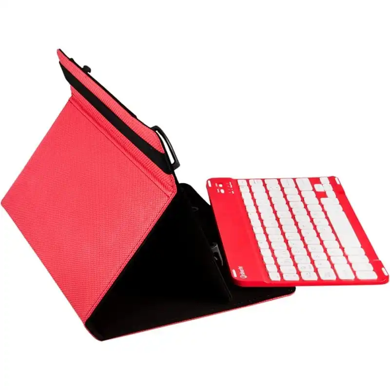 SilverHT Funda Universal Gripcase Bluetooth 3.0 Roja + Teclado para Tablets 9" - 10.1"