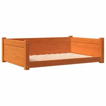 Cama Para Perros Madera Maciza Pino Marrón Cera 95,5x65,5x28 Cm Vidaxl
