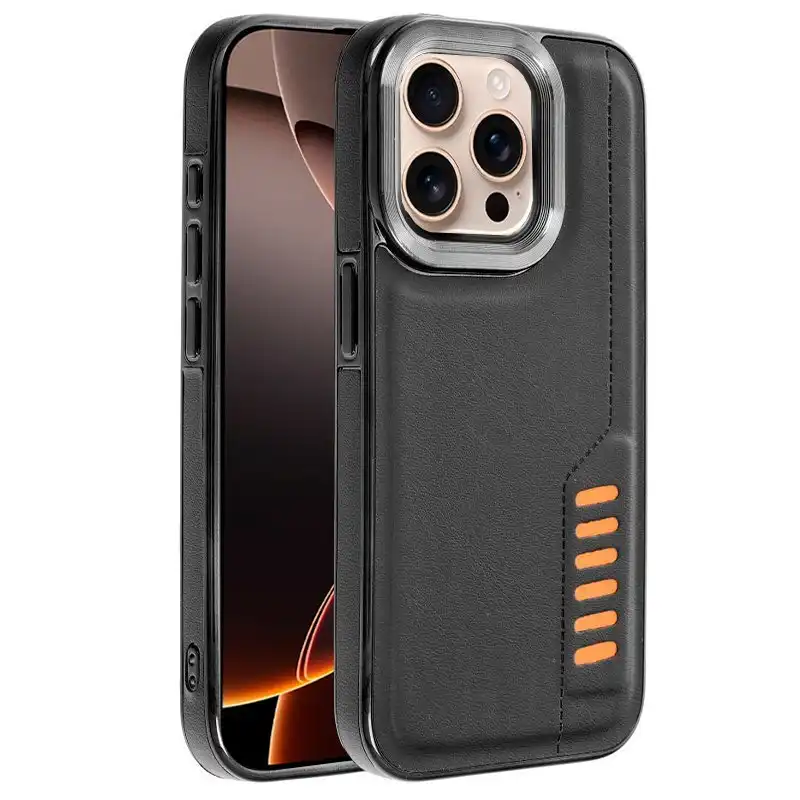Cool Milano Funda Reforzada de TPU y Polipiel Negra para iPhone 16 Pro Max