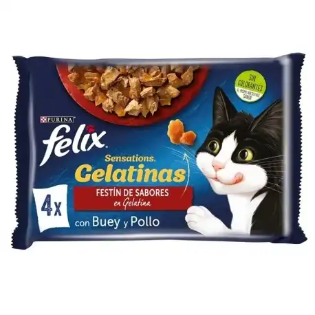 Felix Sensations Comida húmeda para Gatos en Gelatina Selección de Carnes, 48x85 gr - Felix - Comparador de precios