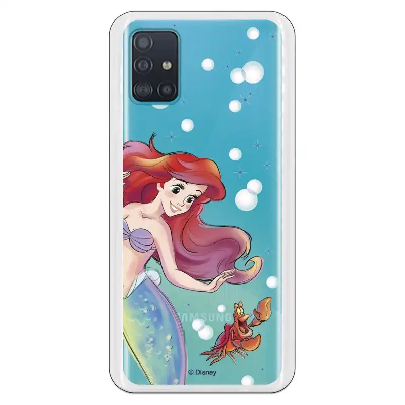 Funda Oficial de Disney Ariel y Sebastián Burbujas La Sirenita para Samsung Galaxy A51
