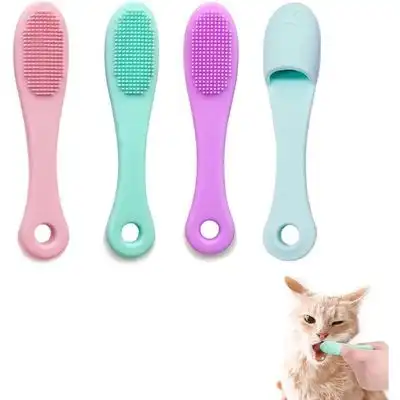 Pawffee Juego de 4 cepillos de dientes de silicona para dedos, perros gatos - 1 pieza - Pawffee - Comparador de precios