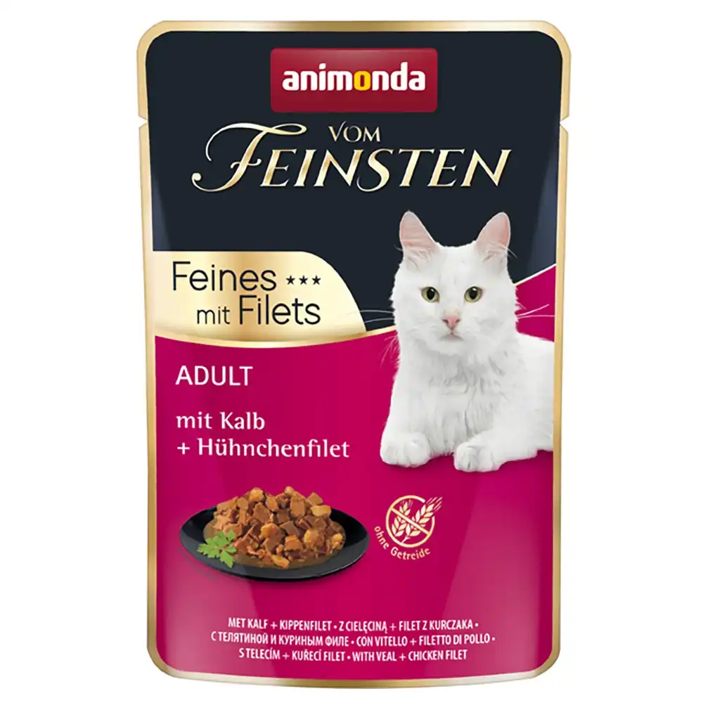 Animonda Vom Feinsten Adult 18 x 85 g - Ternera + filete de pollo